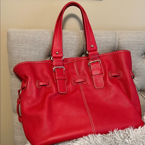Dooney & Bourke Red Leather Bag EUC. Looks new!!!  Inside is perfect CLEAN - Picture 11 of 14